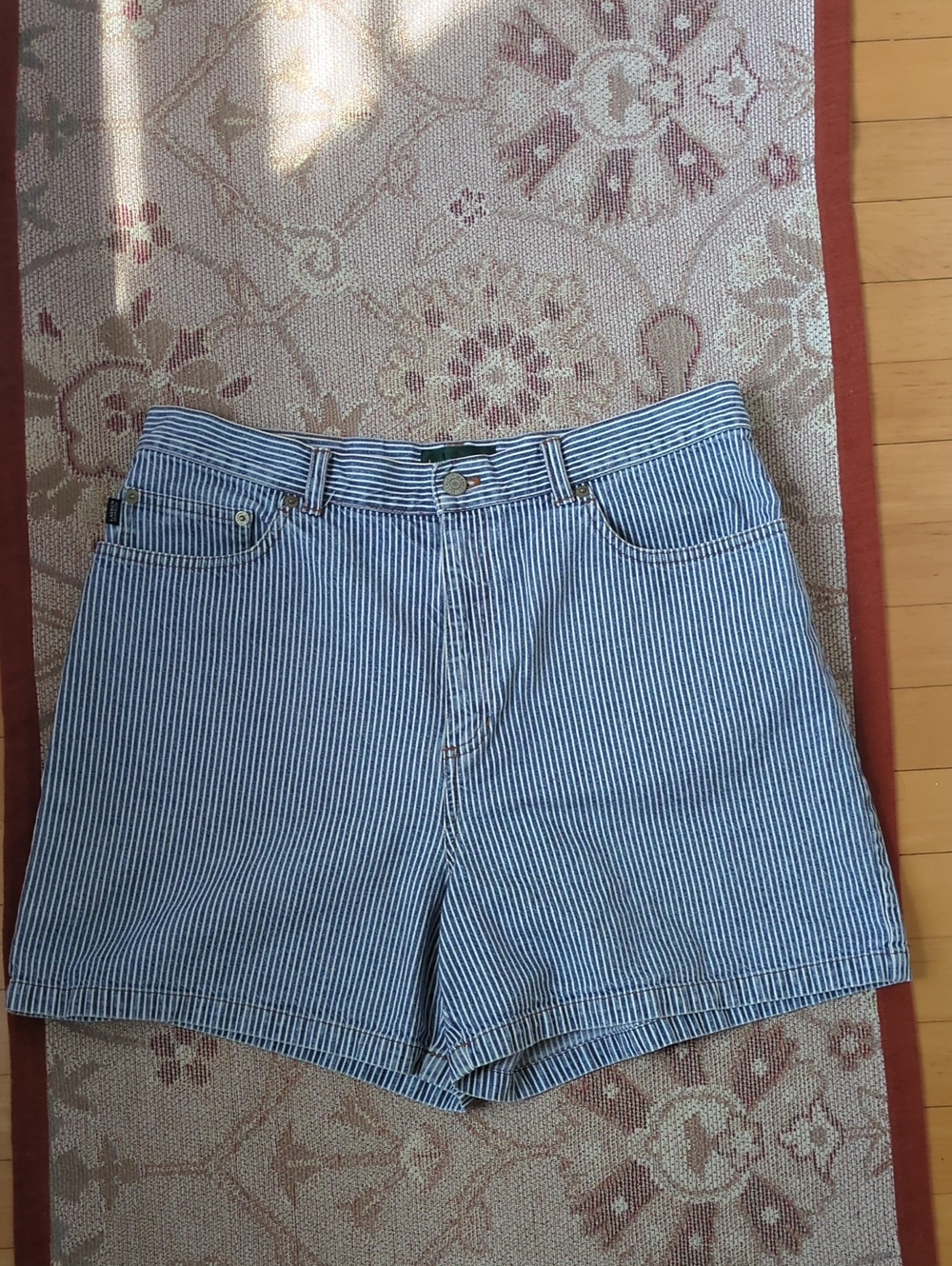 VTG Lauren Jeans Co. Railroad Stripe Denim Shorts M